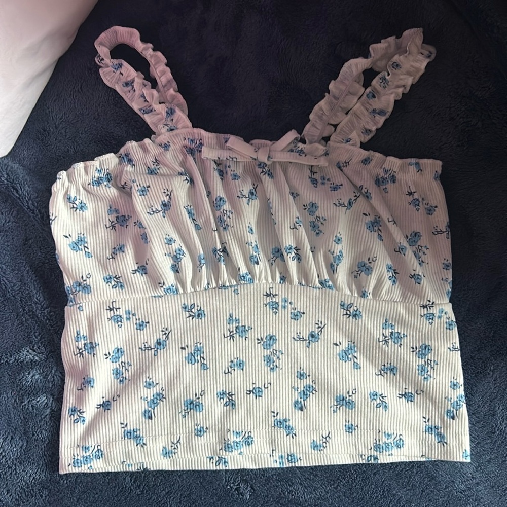 floral tank top, size 10Y, 100% polyester
